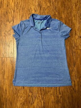 Nike Women's Golf Shirt Dri-Fit Blue Size XL